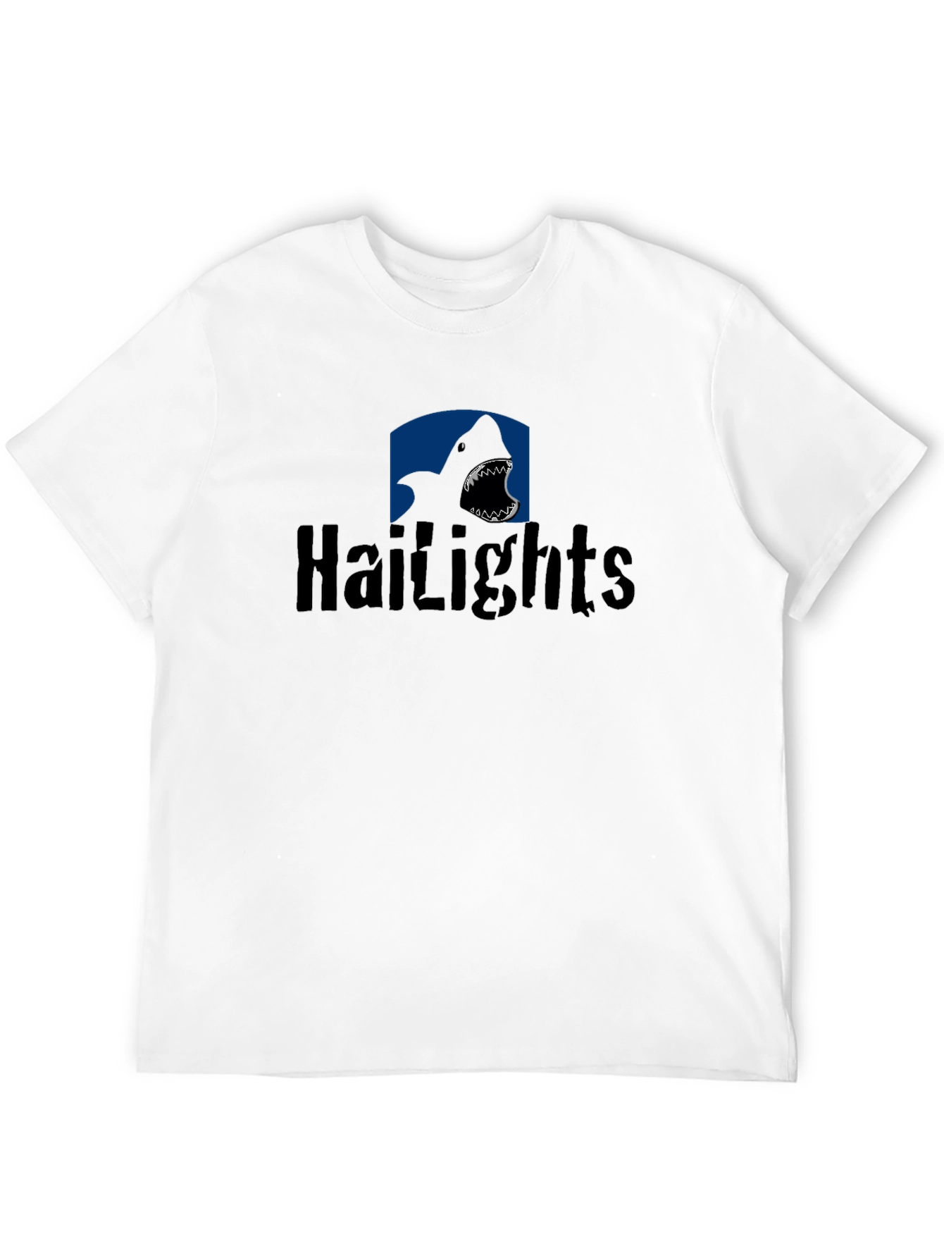 Hailights Shark Graphic Tee - Mens Black Cotton T-Shirt
