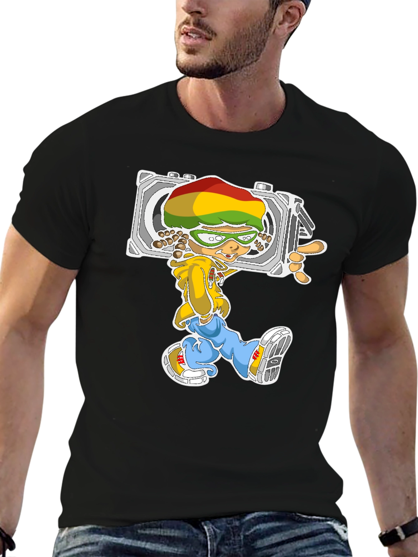 Rasta Cartoon Camera T-Shirt
