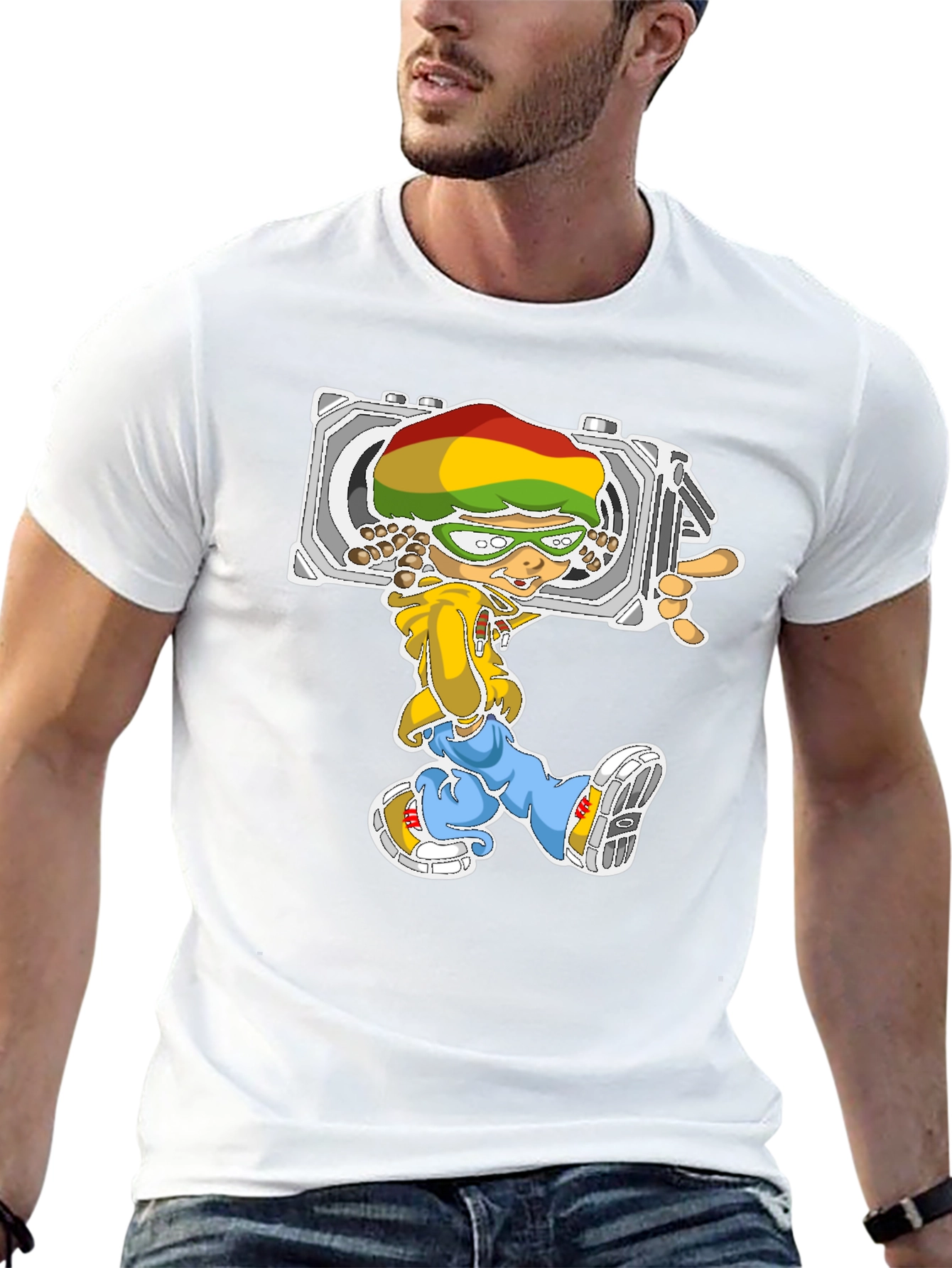 Rasta Cartoon Camera T-Shirt