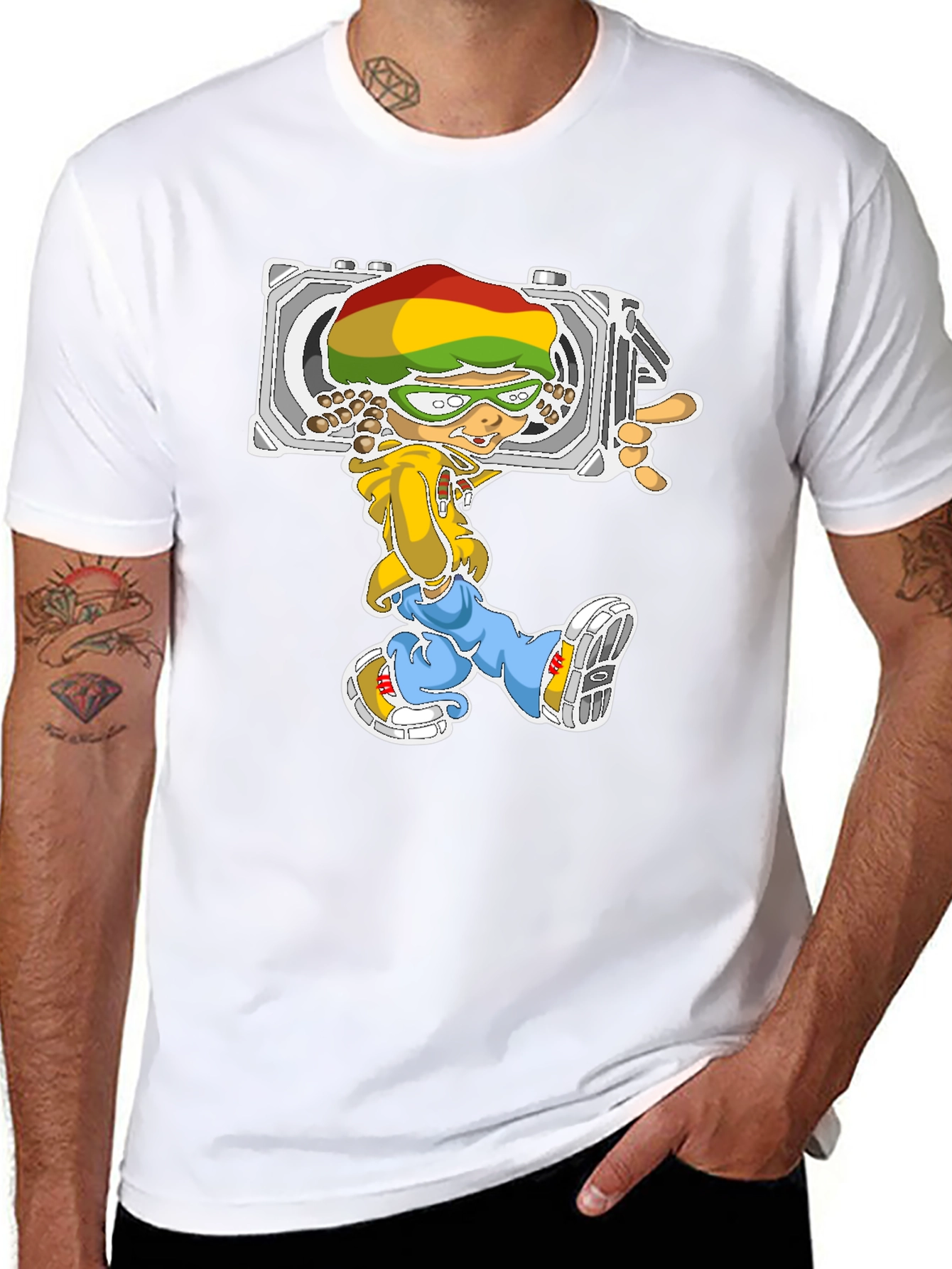 Rasta Cartoon Camera T-Shirt