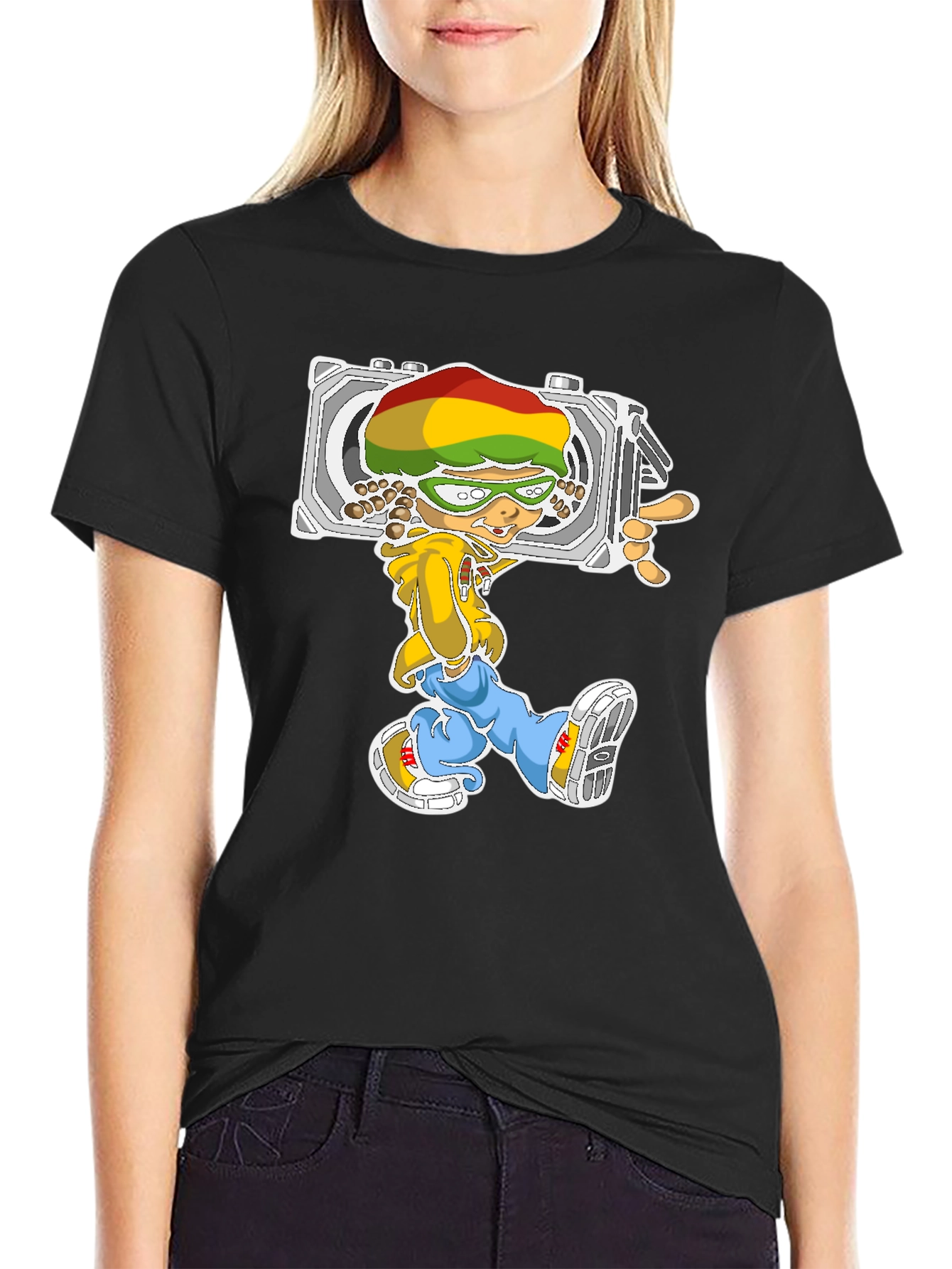 Rasta Cartoon Camera T-Shirt