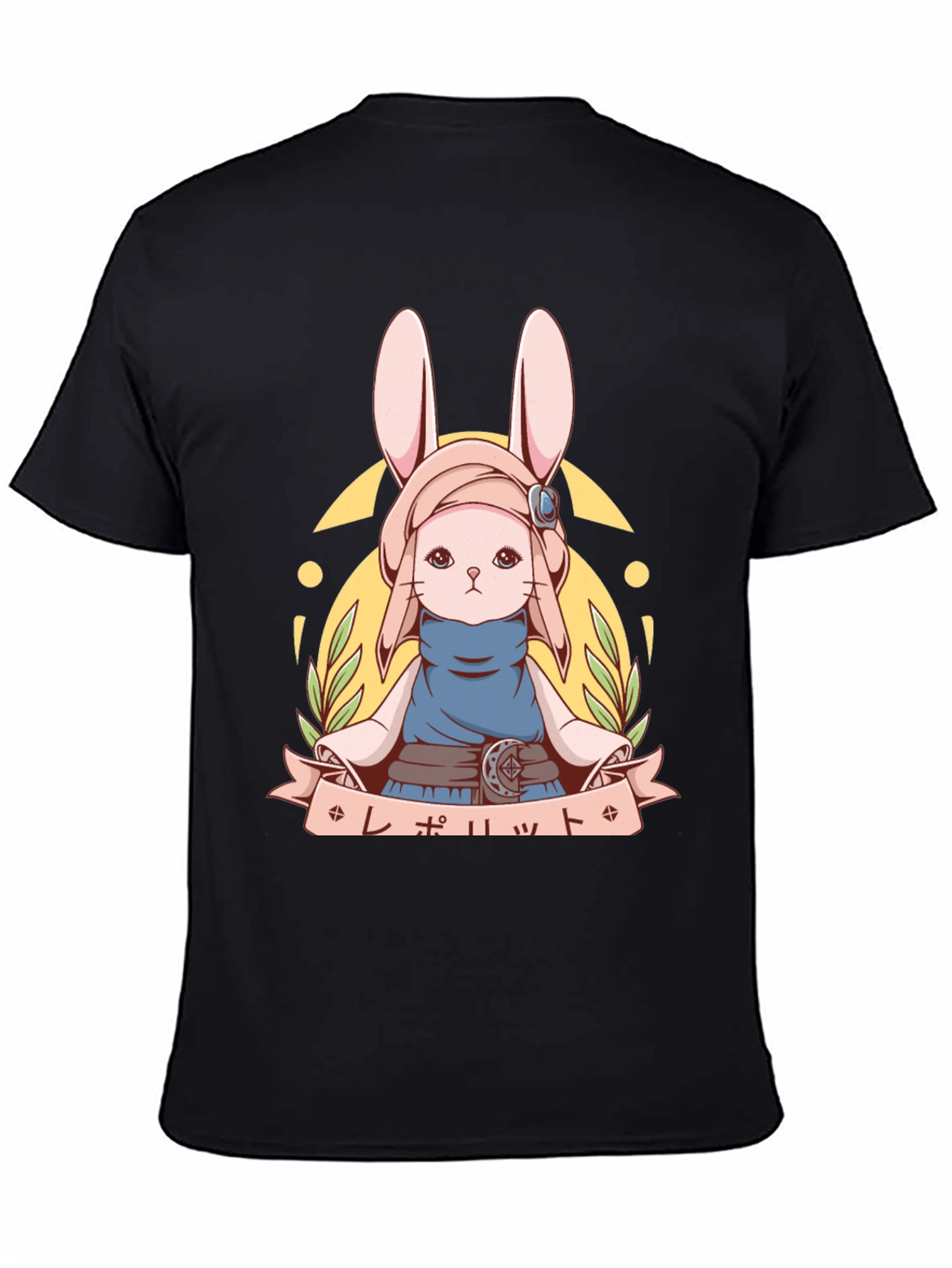 Anime Bunny T-Shirt | Unisex Black Cotton Tee