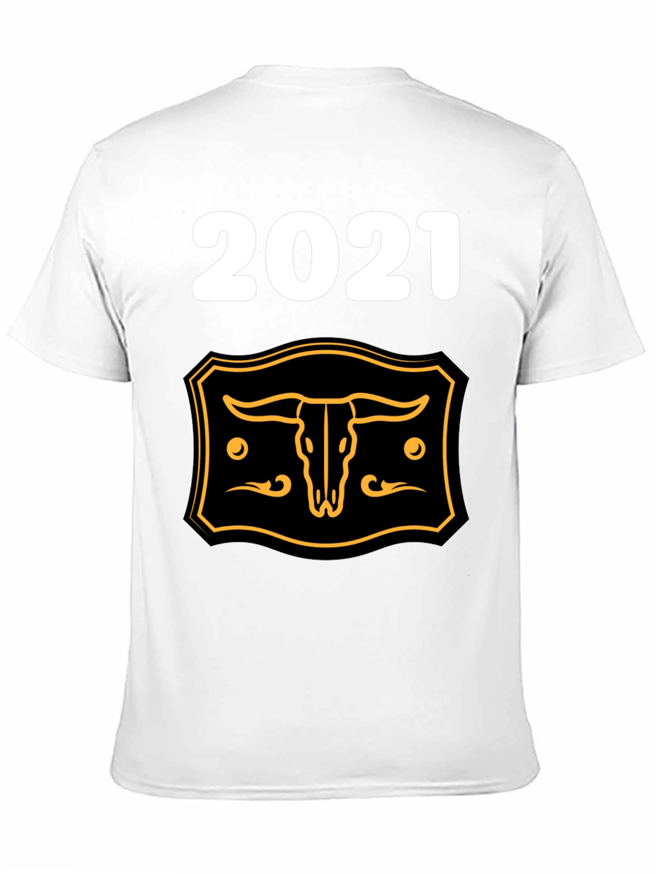 2021 Steer Skull Graphic Tee - Black Cotton Blend