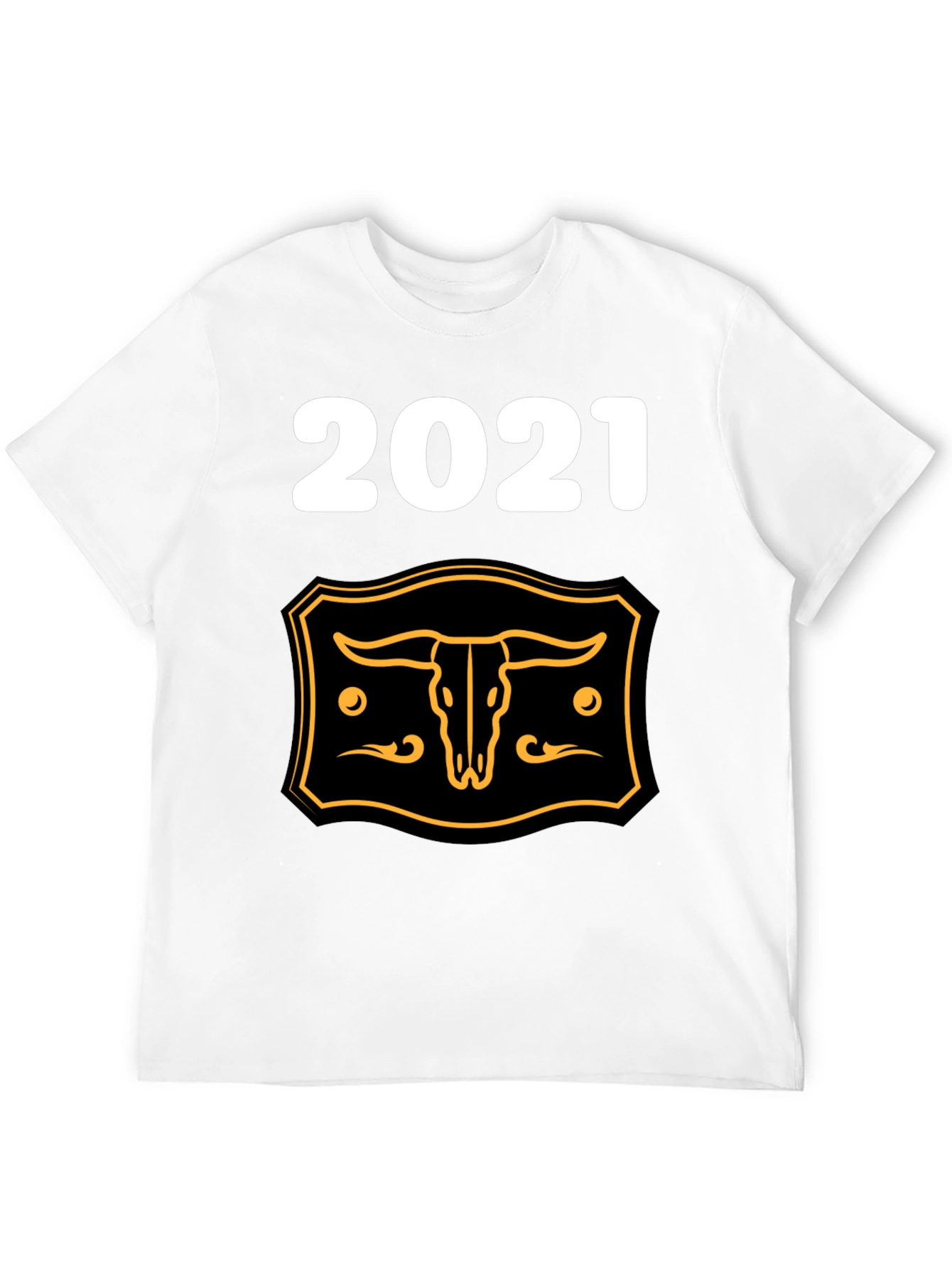 2021 Steer Skull Graphic Tee - Black Cotton Blend
