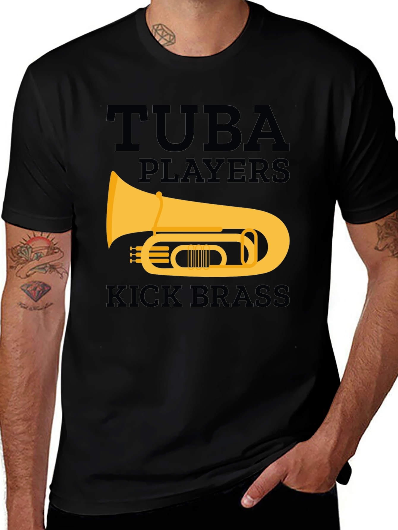 Tuba Players Kick Brass Graphic T-Shirt