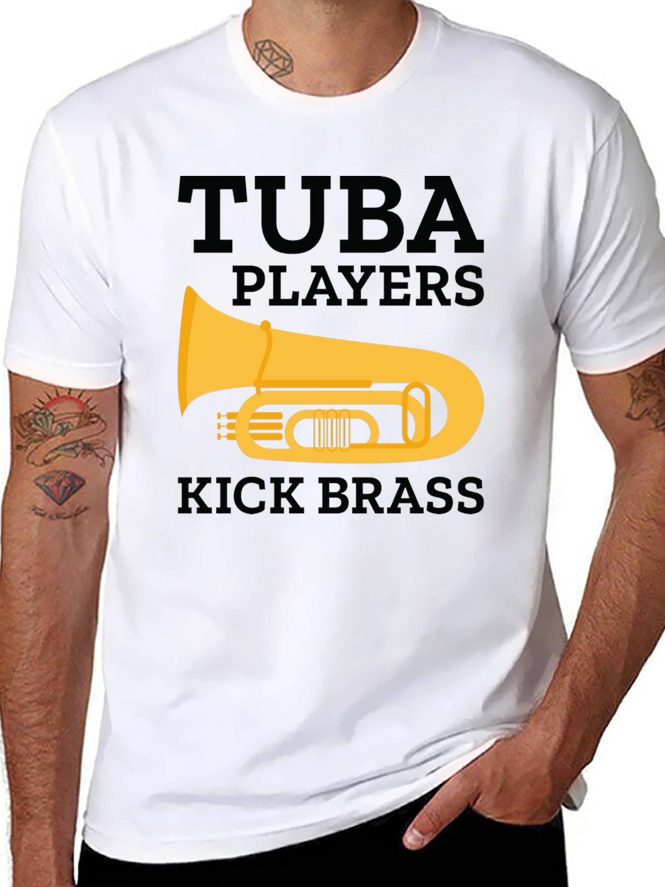 Tuba Players Kick Brass Graphic T-Shirt