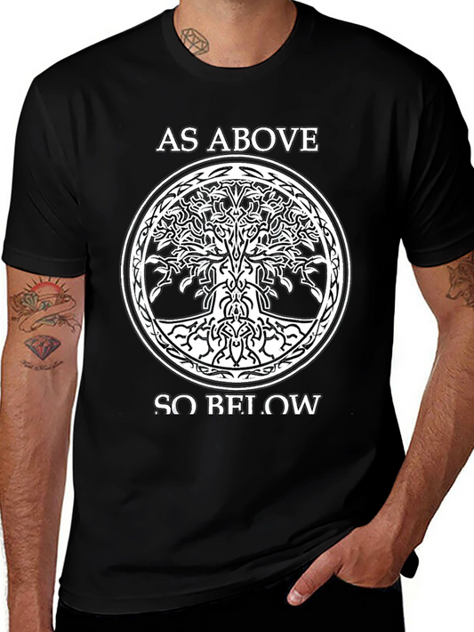 As Above So Below Tree of Life Black T-Shirt