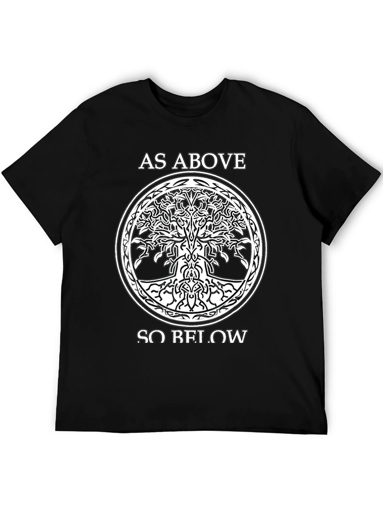 As Above So Below Tree of Life Black T-Shirt