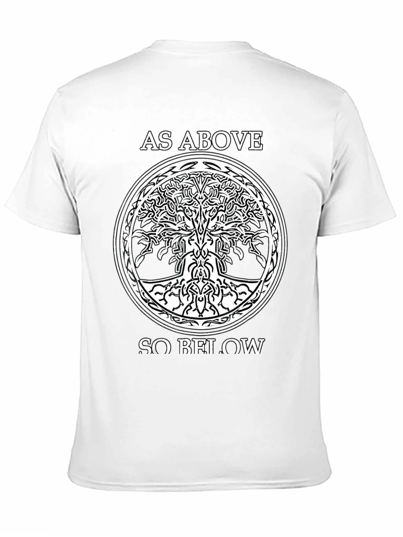 As Above So Below Tree of Life Black T-Shirt