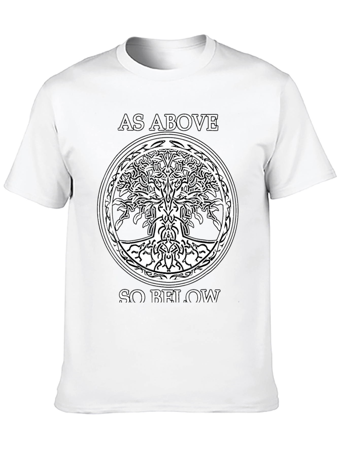 As Above So Below Tree of Life Black T-Shirt