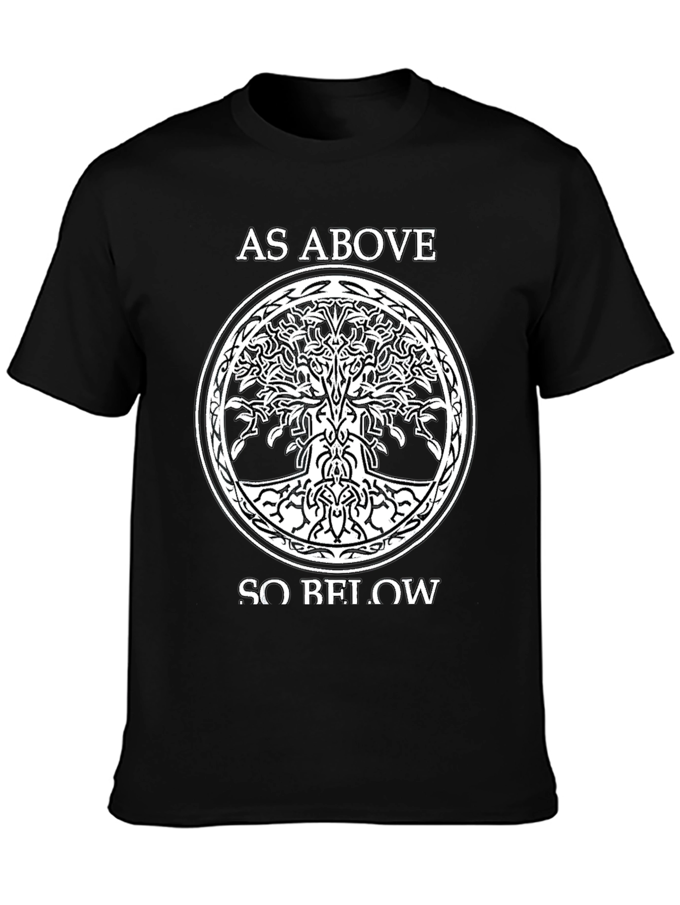 As Above So Below Tree of Life Black T-Shirt