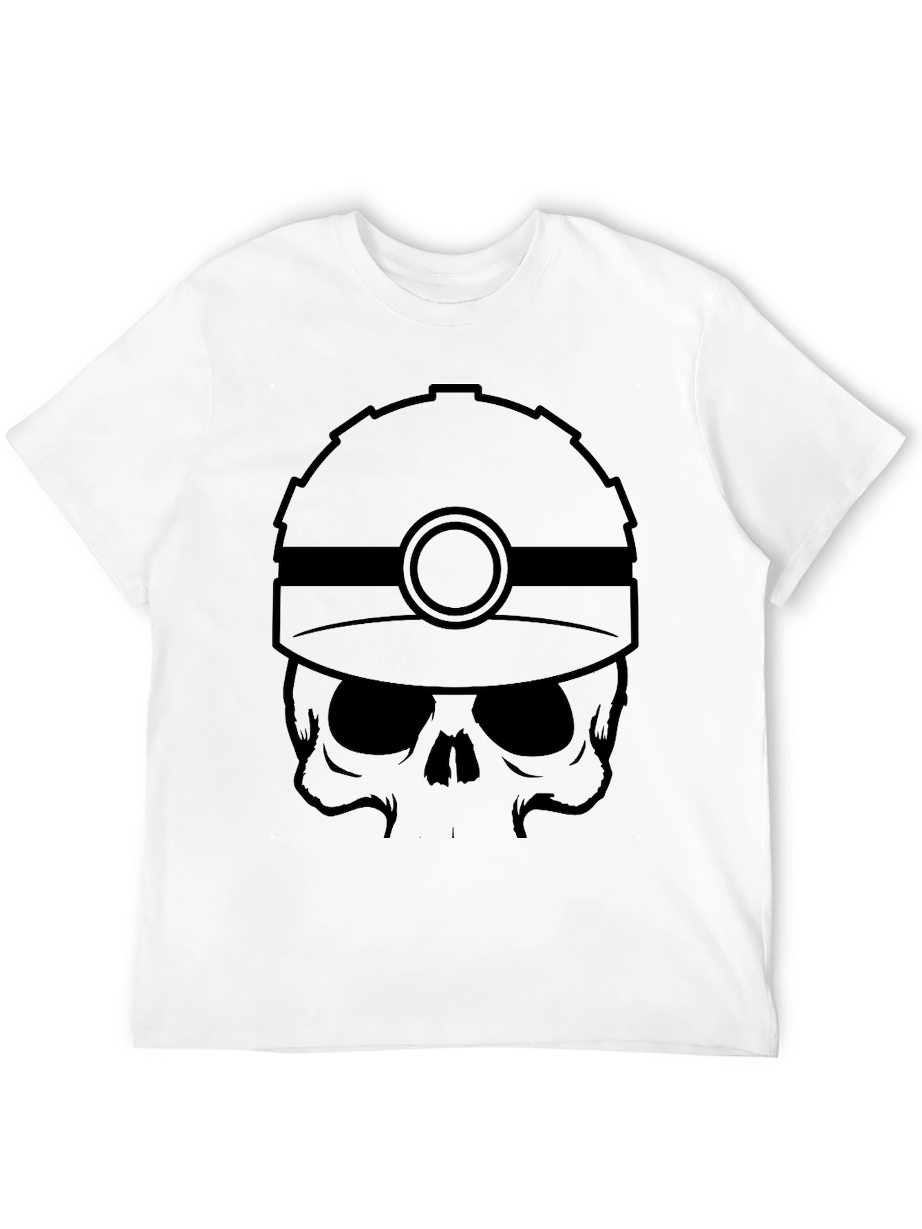 Skull Miner Graphic Tee - Black Cotton T-Shirt