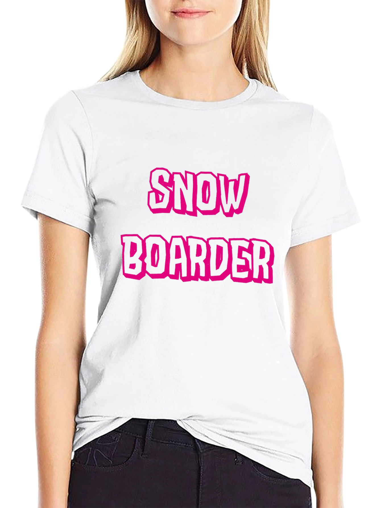 Snowboarder Graphic Tee - Black Cotton Blend