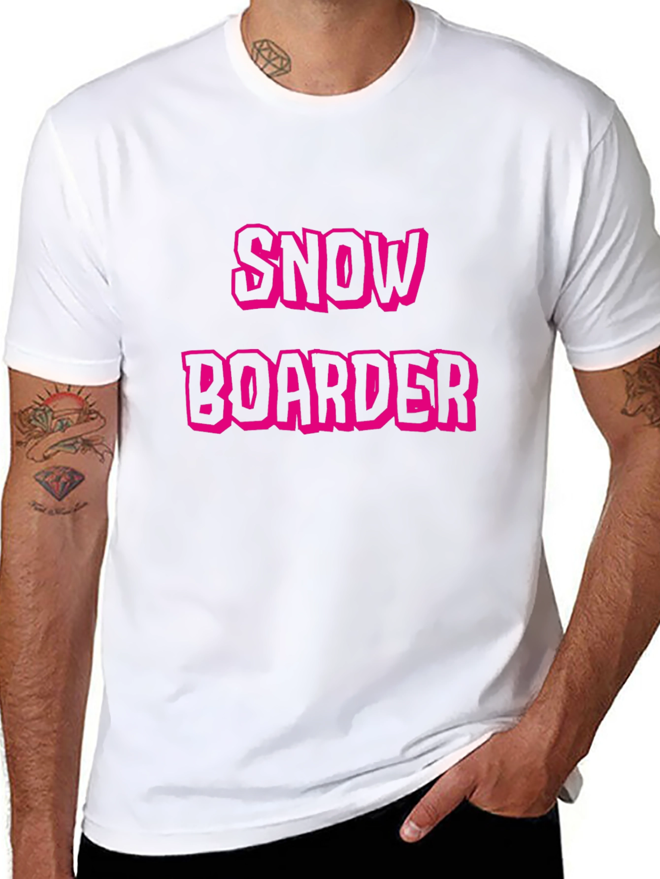 Snowboarder Graphic Tee - Black Cotton Blend