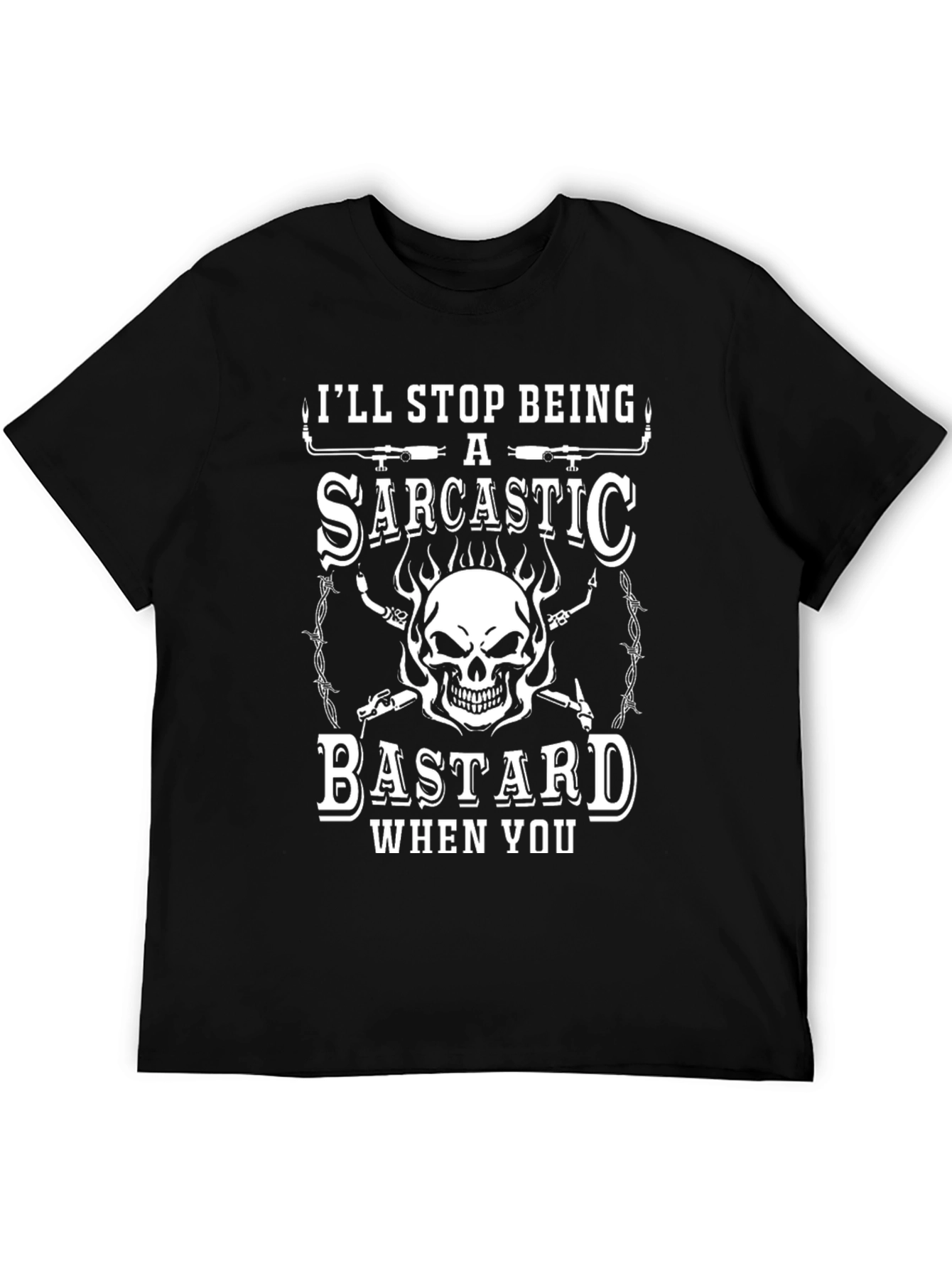 Sarcastic Bastard Graphic Tee - Bold Skull Design