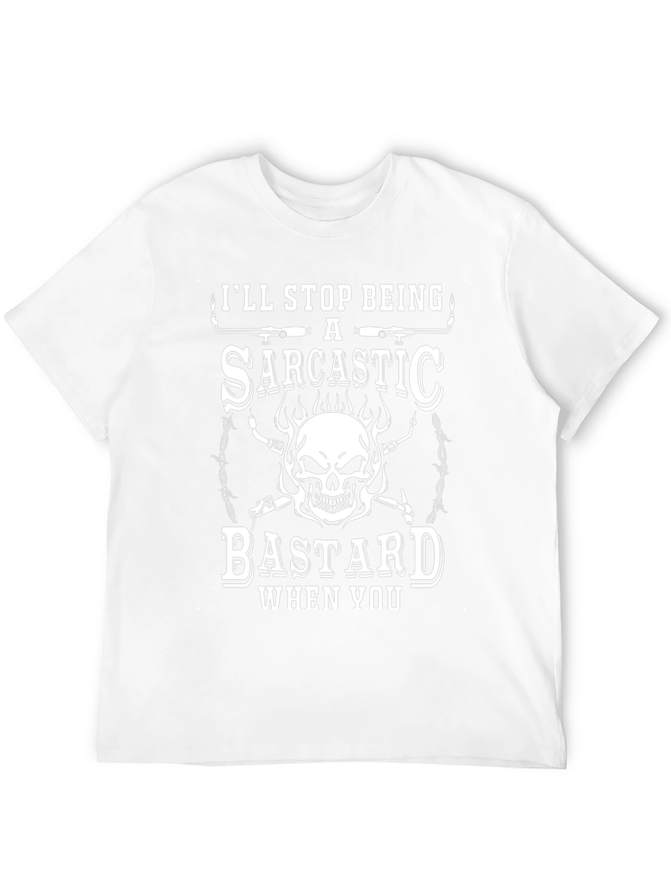 Sarcastic Bastard Graphic Tee - Bold Skull Design