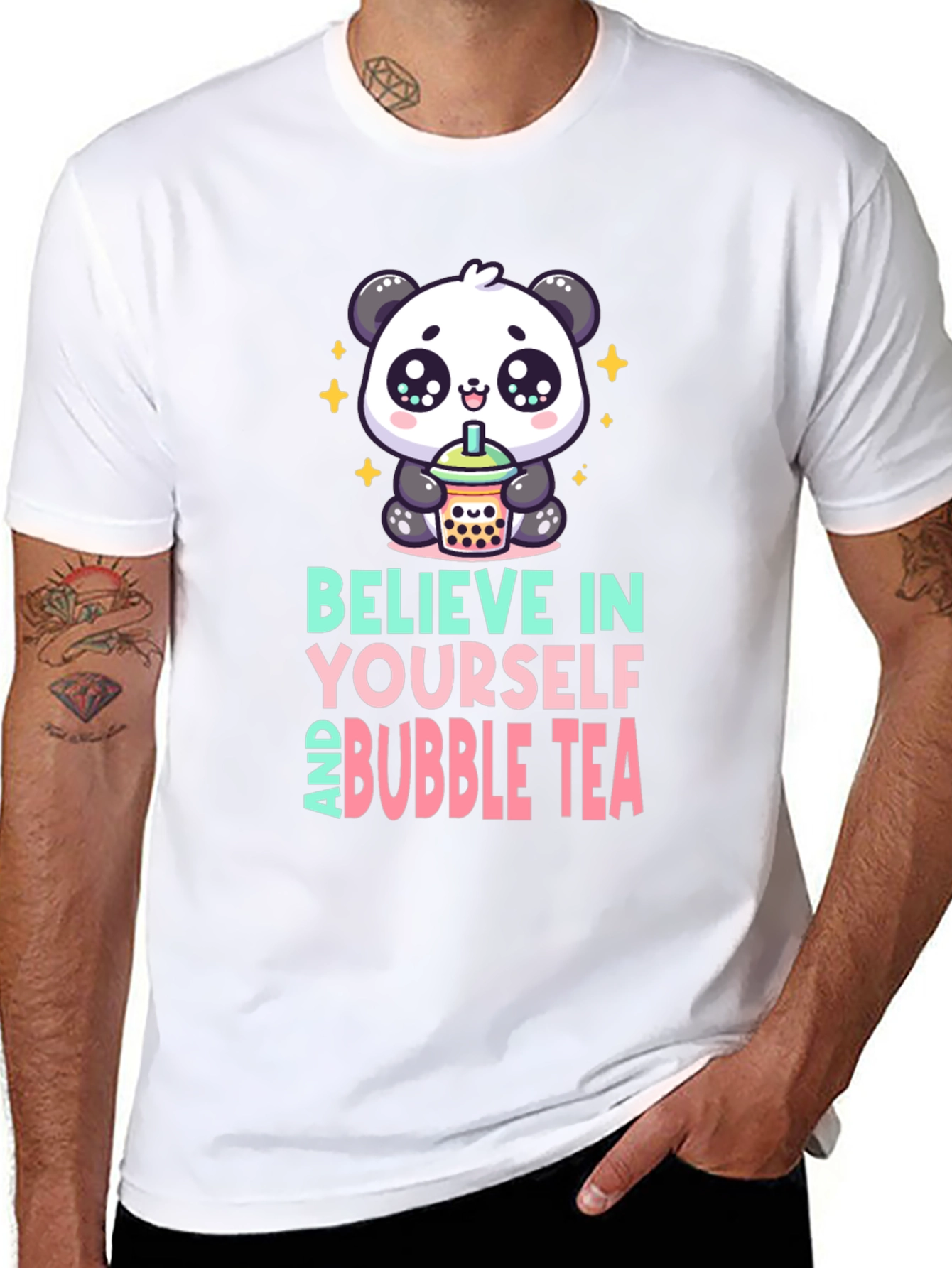 Believe In Yourself and Bubble Tea Panda Graphic Tee