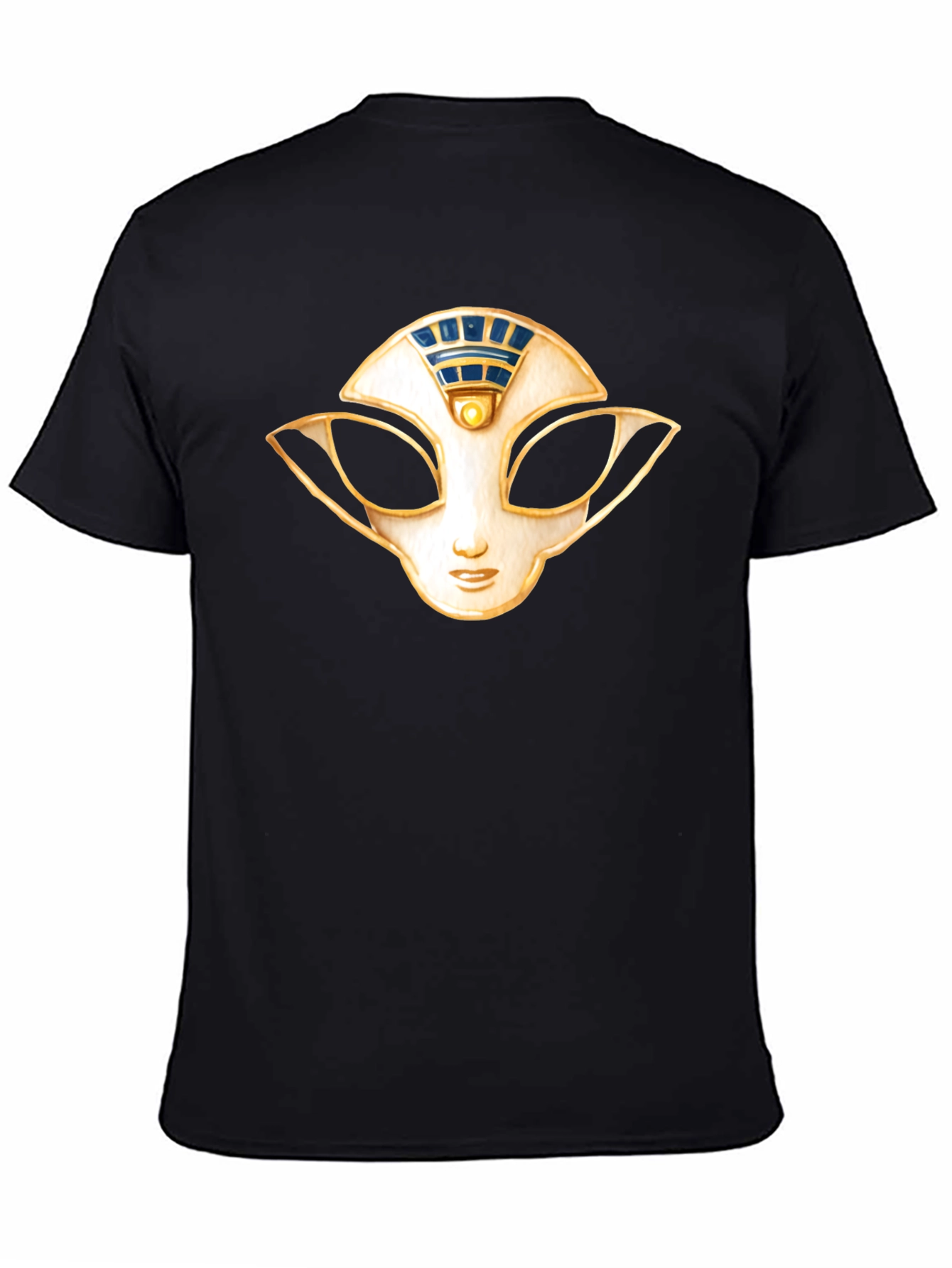 Mystic Mask Graphic Tee - Soft Black Cotton