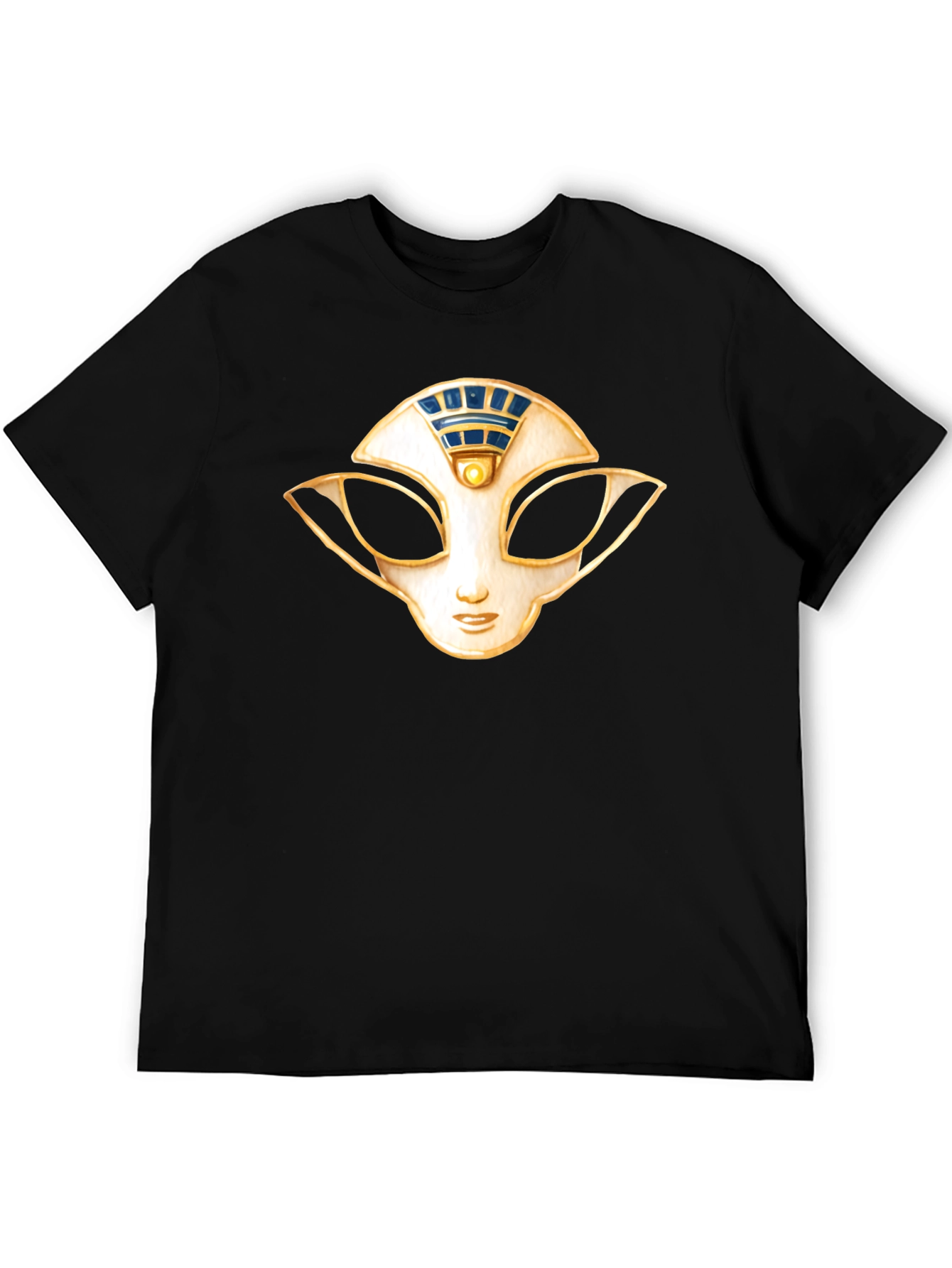 Mystic Mask Graphic Tee - Soft Black Cotton