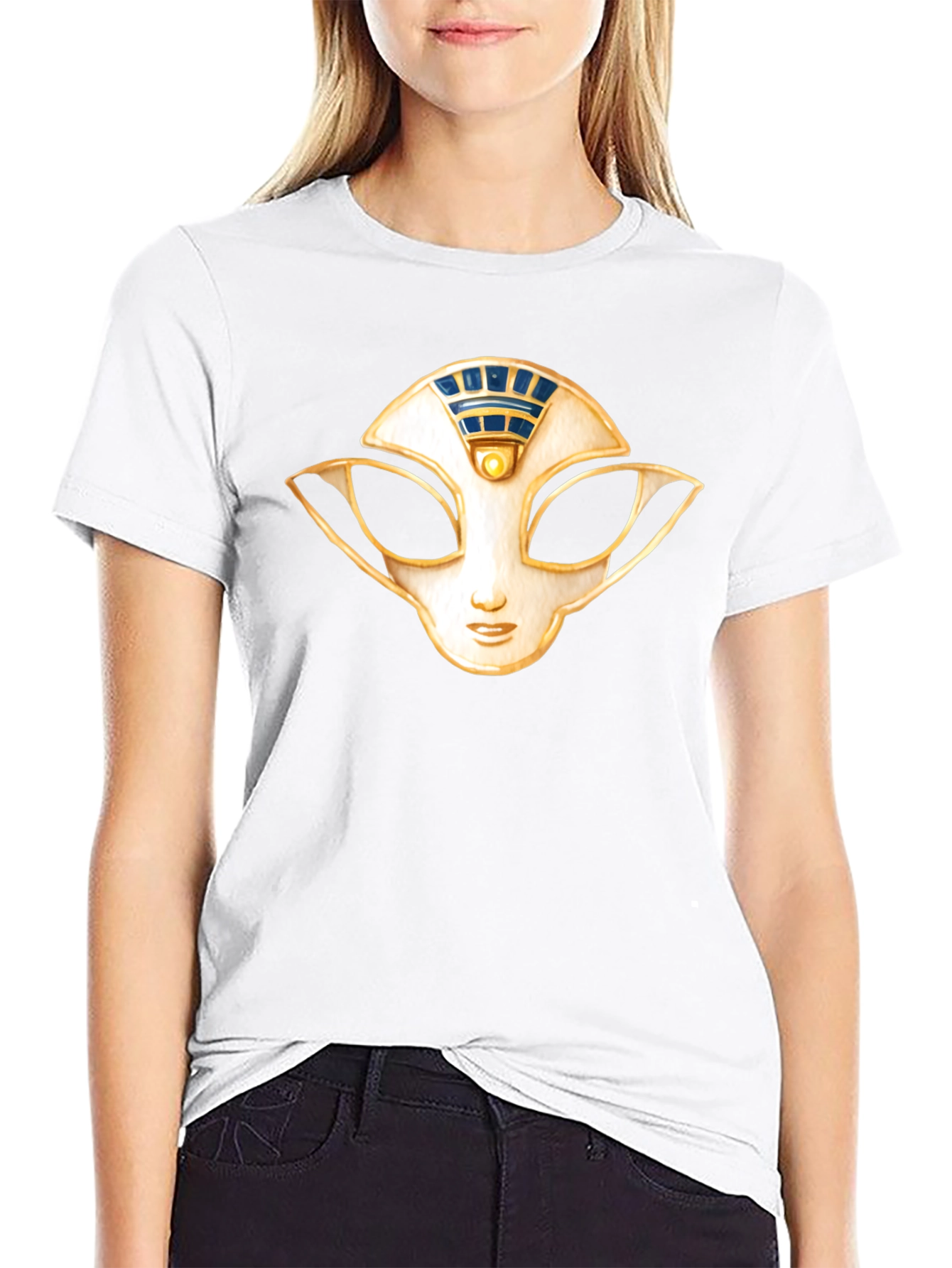 Mystic Mask Graphic Tee - Soft Black Cotton