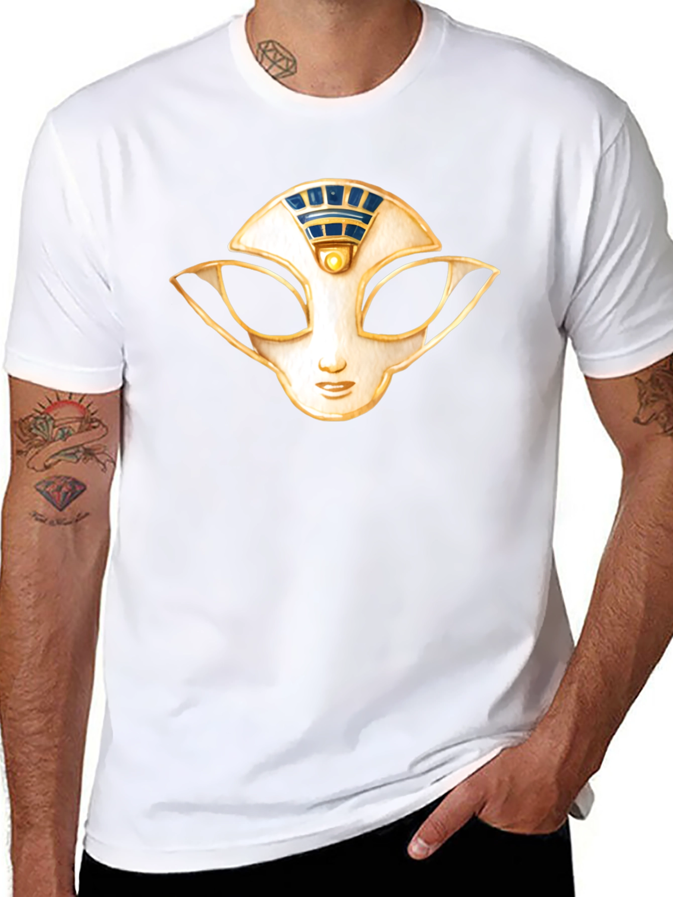 Mystic Mask Graphic Tee - Soft Black Cotton
