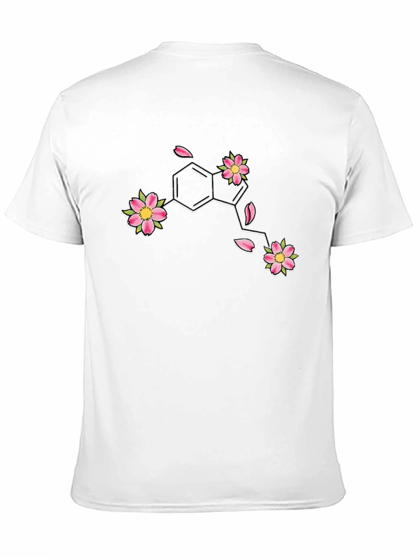 Floral Serotonin Molecule Graphic T-Shirt