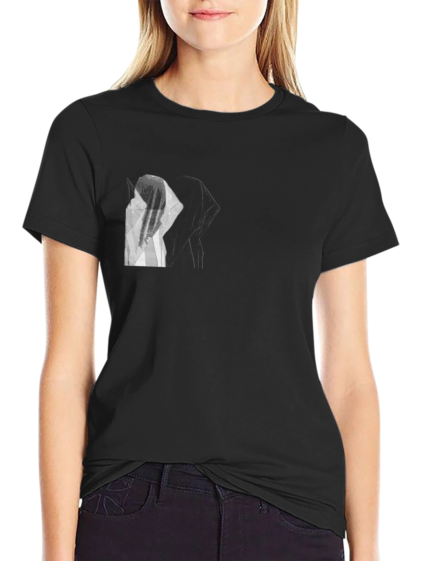 Graphic Tee: Black T-Shirt with Anime Design