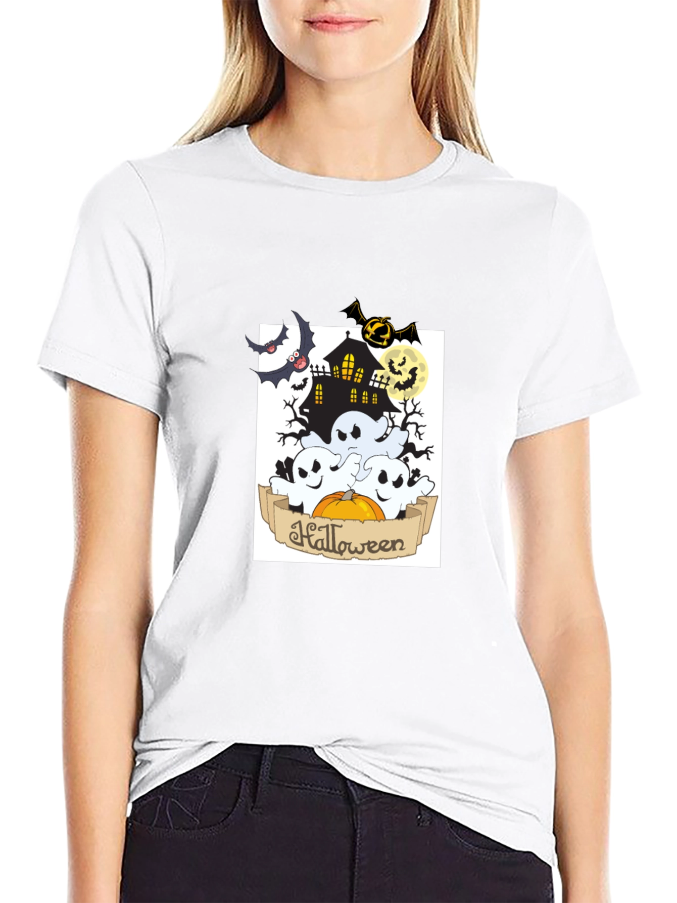 Spooky Halloween Black Graphic Tee