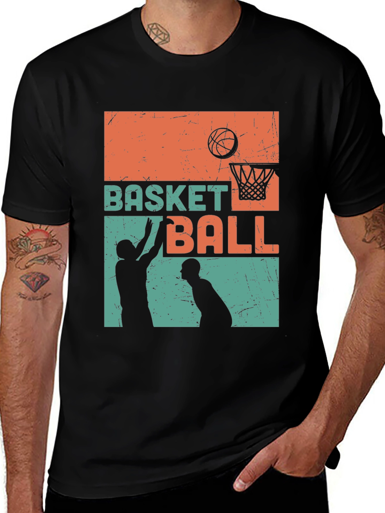 Retro Basketball Graphic Tee - Cool Sportswear