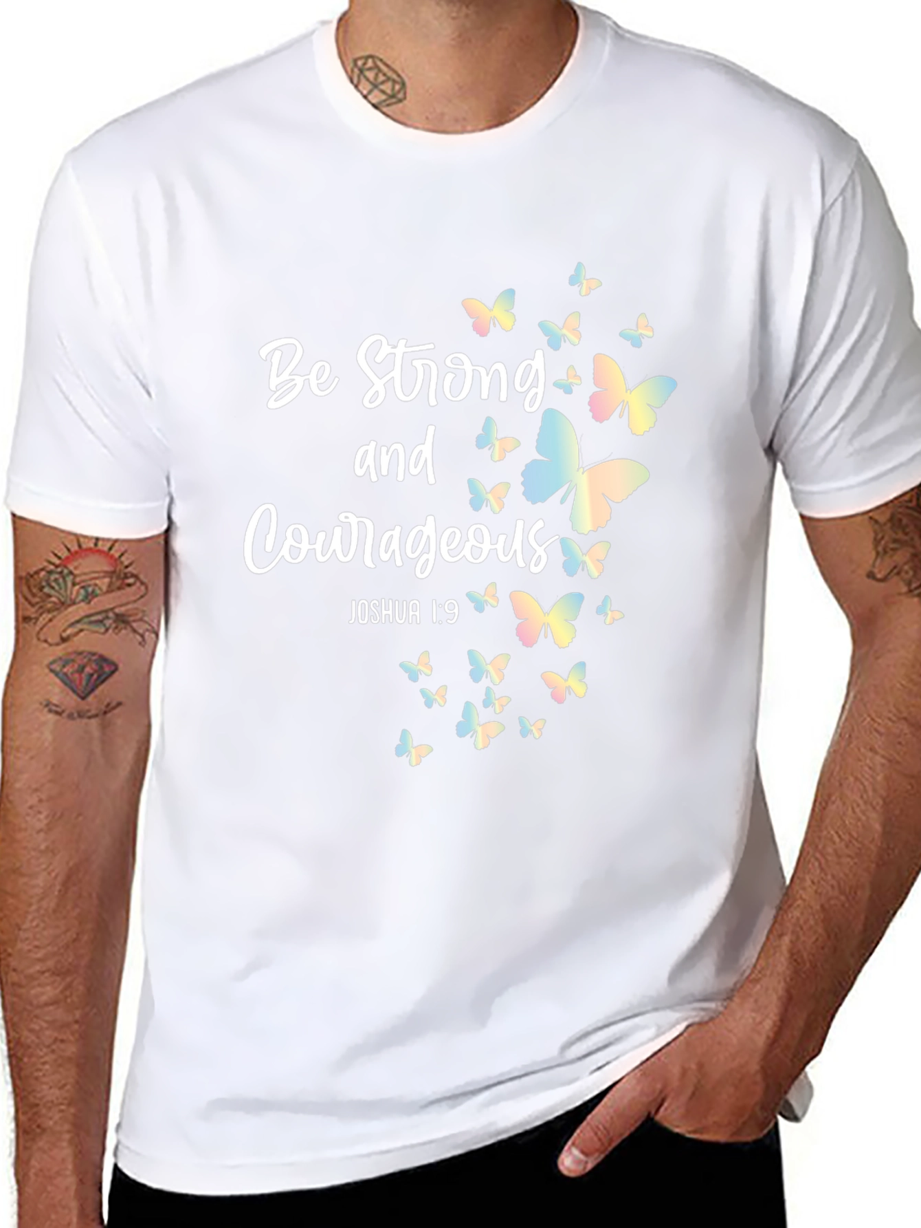 Be Strong and Courageous Butterfly T-Shirt
