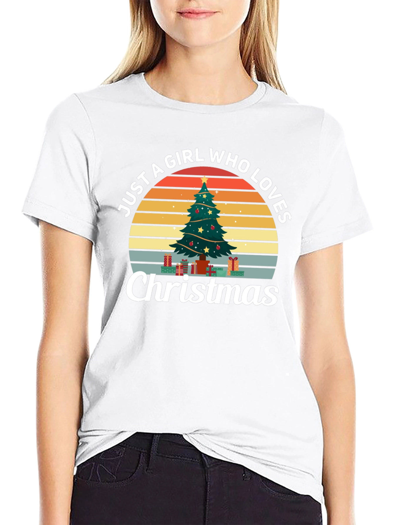 Just A Girl Who Loves Christmas Graphic Tee