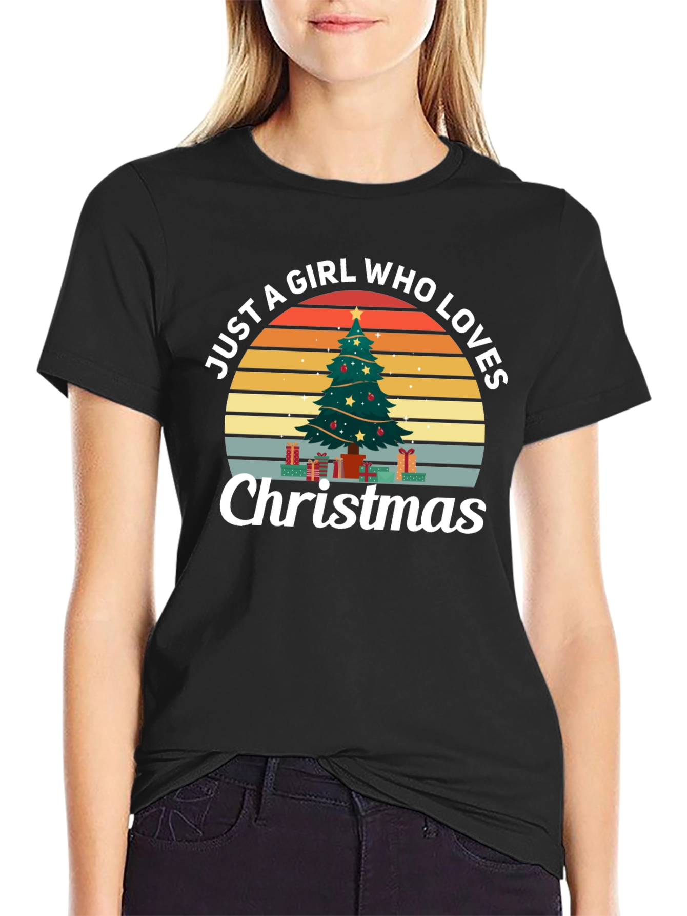 Just A Girl Who Loves Christmas Graphic Tee