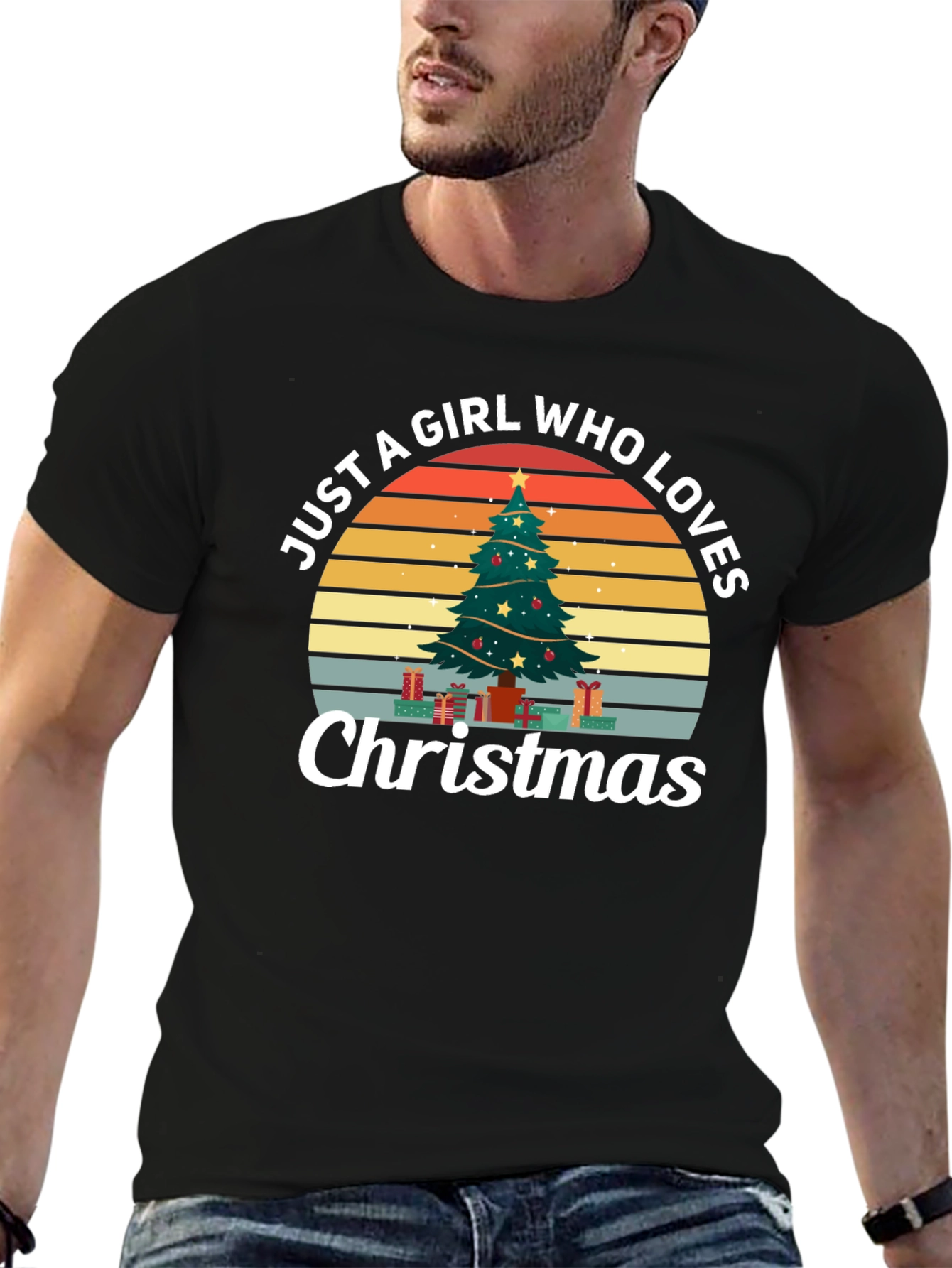 Just A Girl Who Loves Christmas Graphic Tee