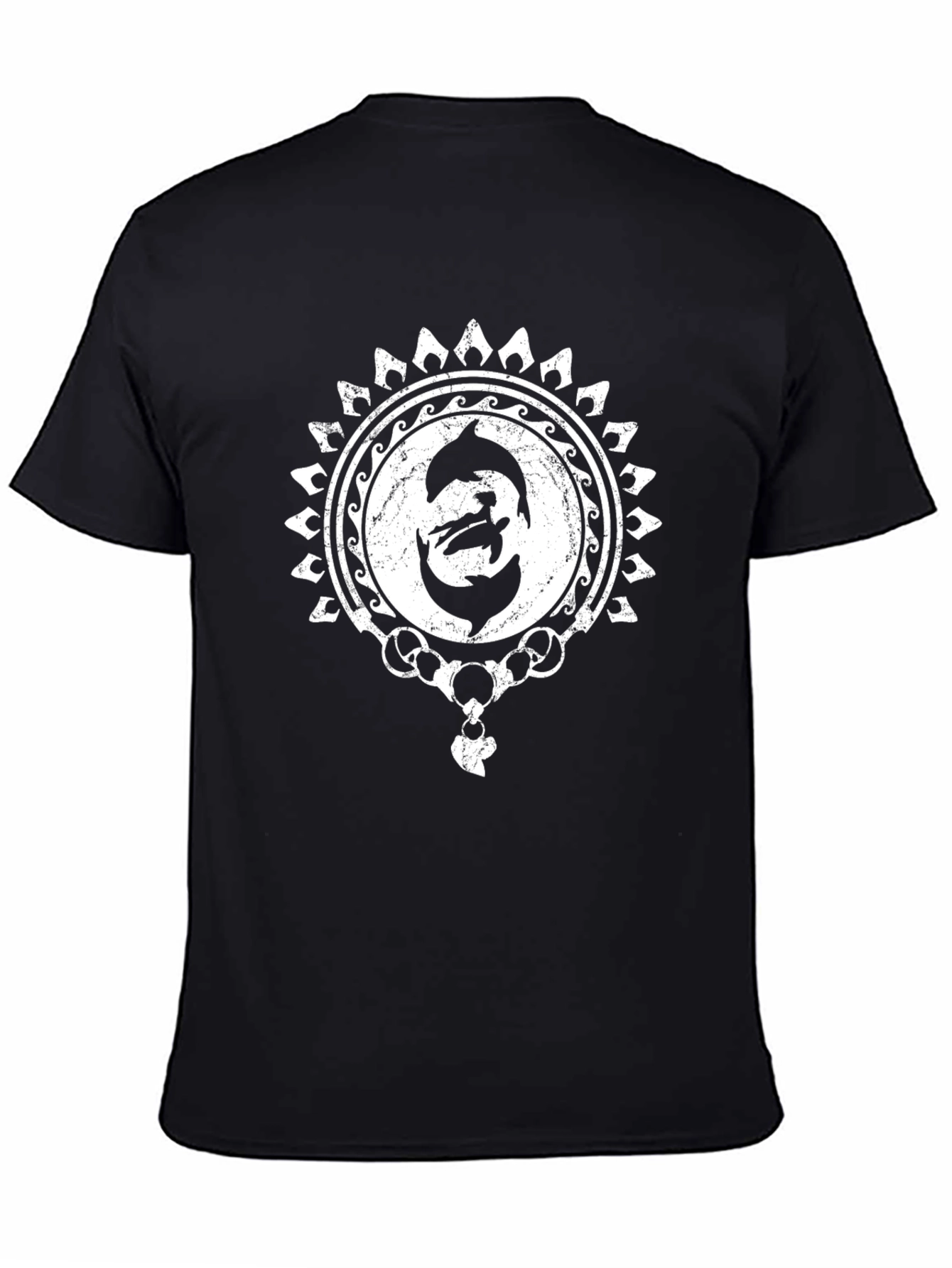 Dolphin Motif Black Tee