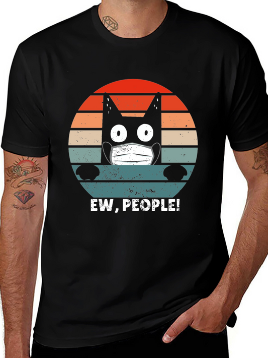 Ew People! Cat Mask Graphic T-Shirt
