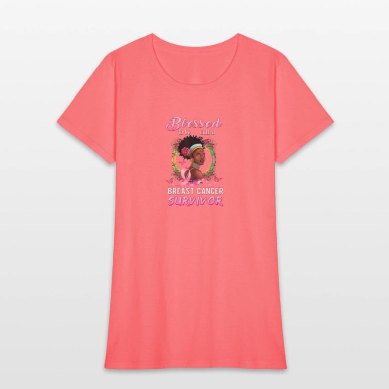African American Breast Cancer Shirts Women Blesse