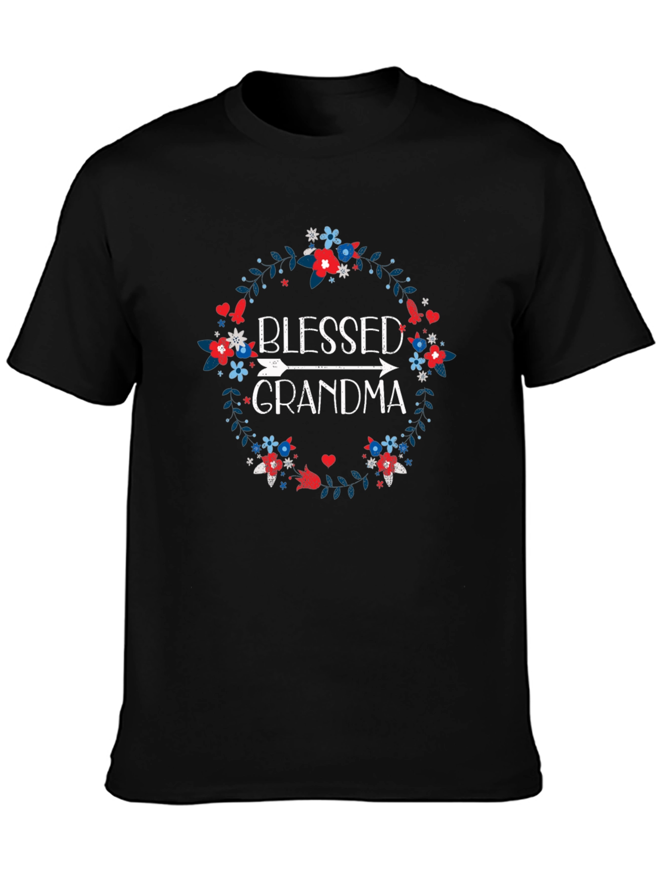Blessed Grandma Floral Wreath T-Shirt