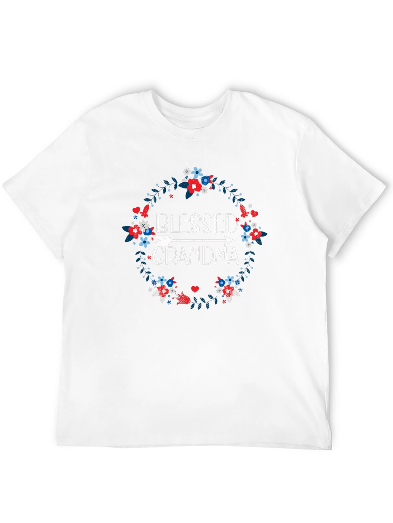 Blessed Grandma Floral Wreath T-Shirt