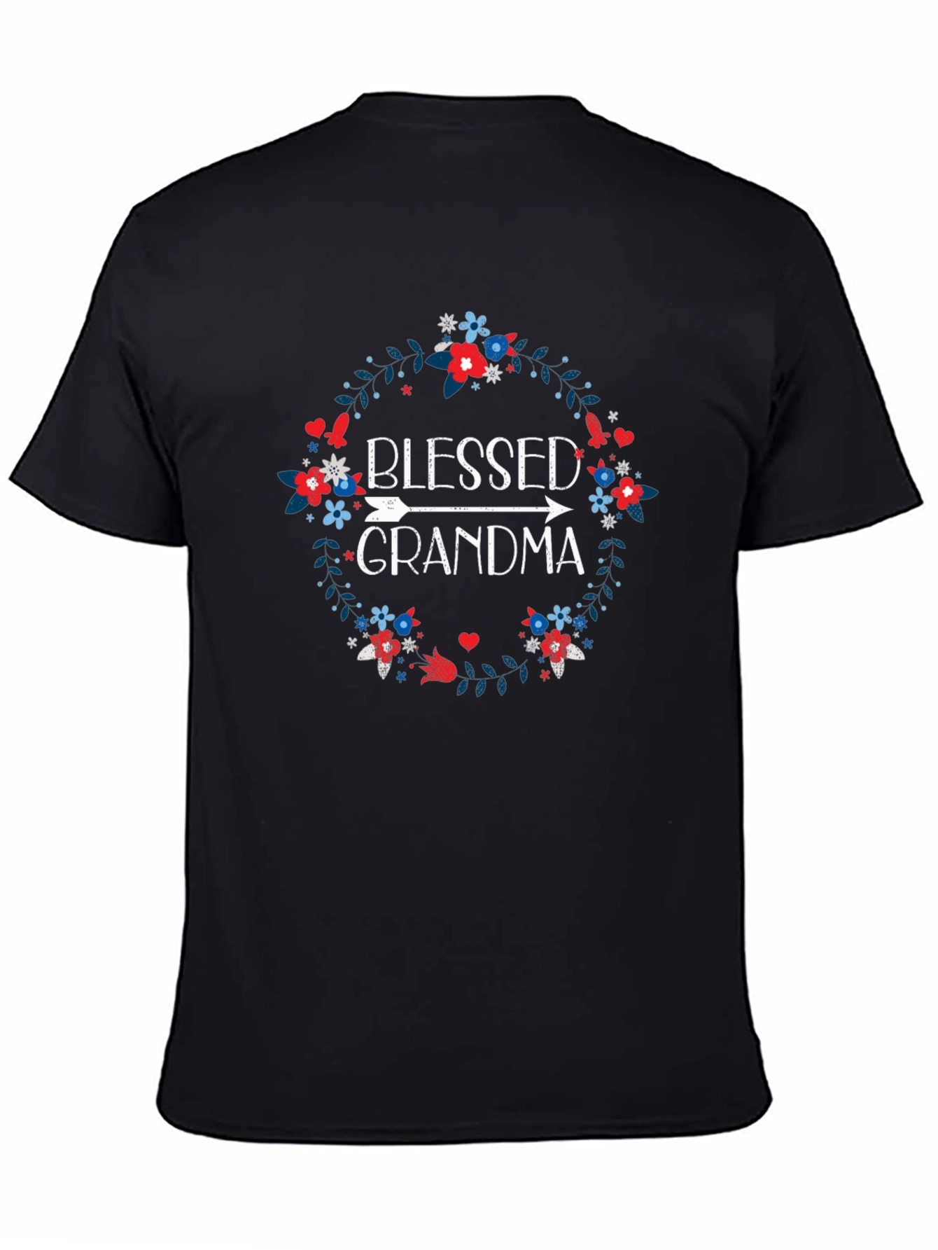 Blessed Grandma Floral Wreath T-Shirt