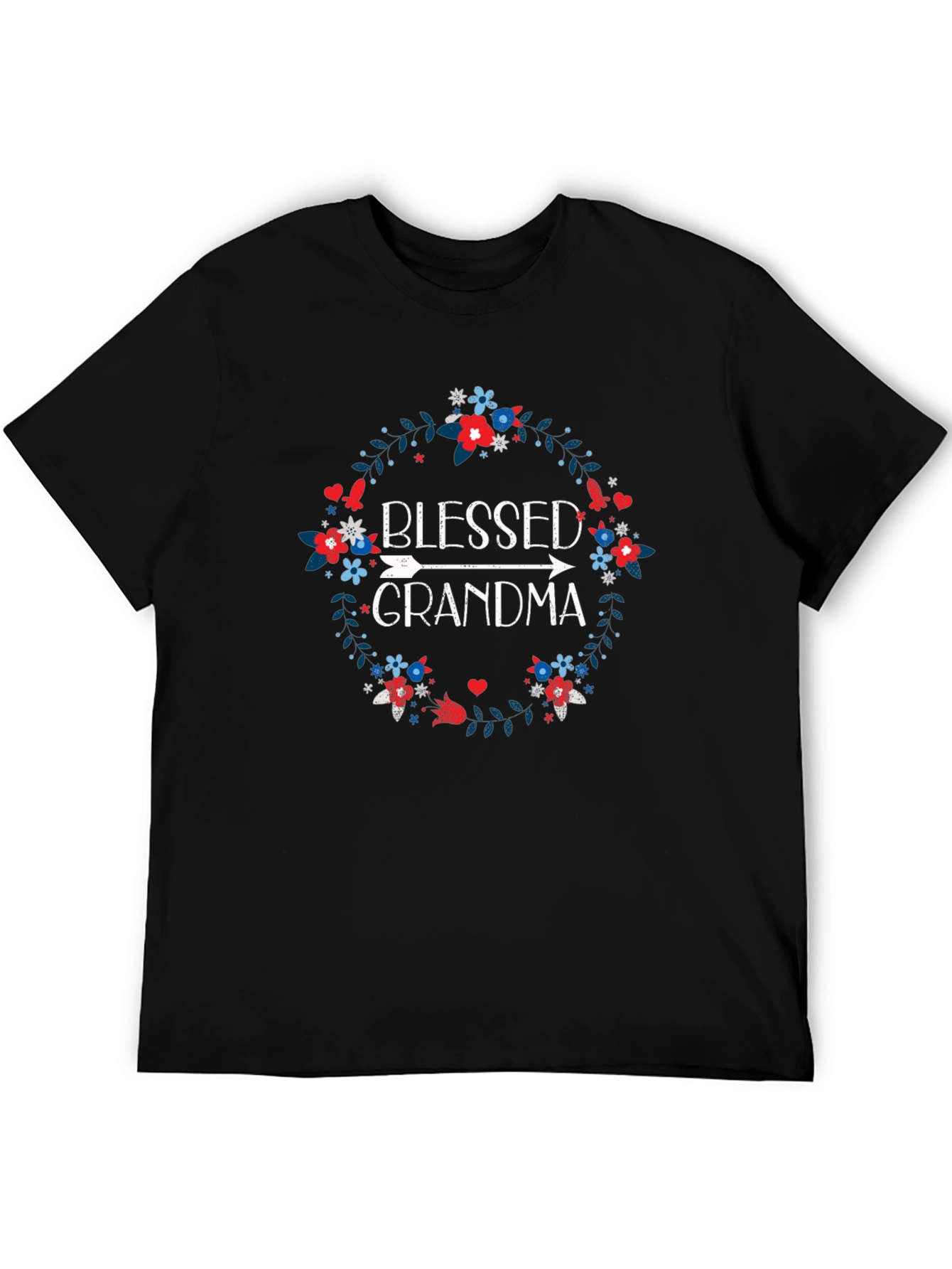 Blessed Grandma Floral Wreath T-Shirt