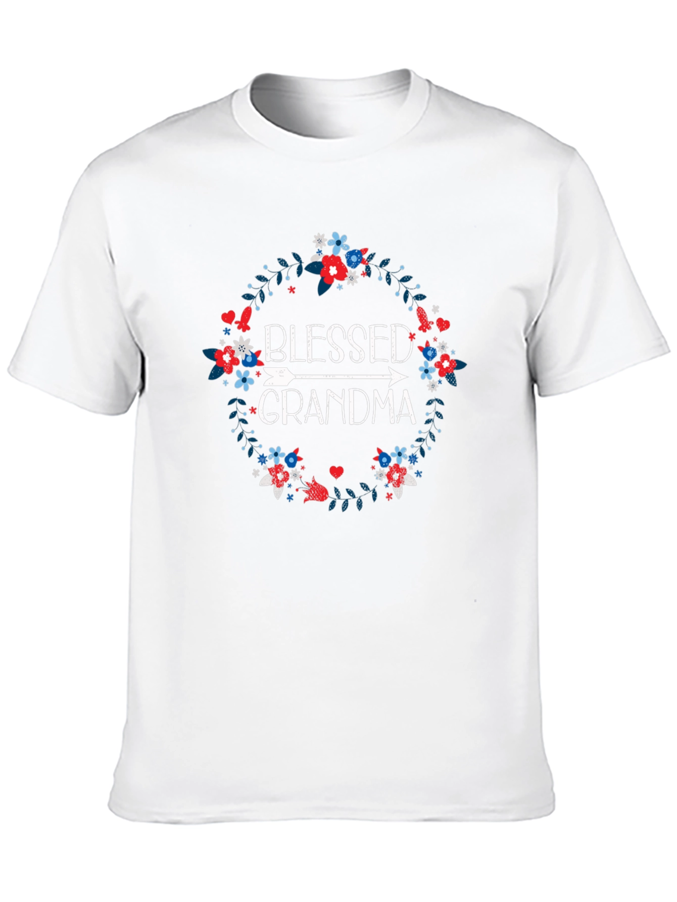 Blessed Grandma Floral Wreath T-Shirt