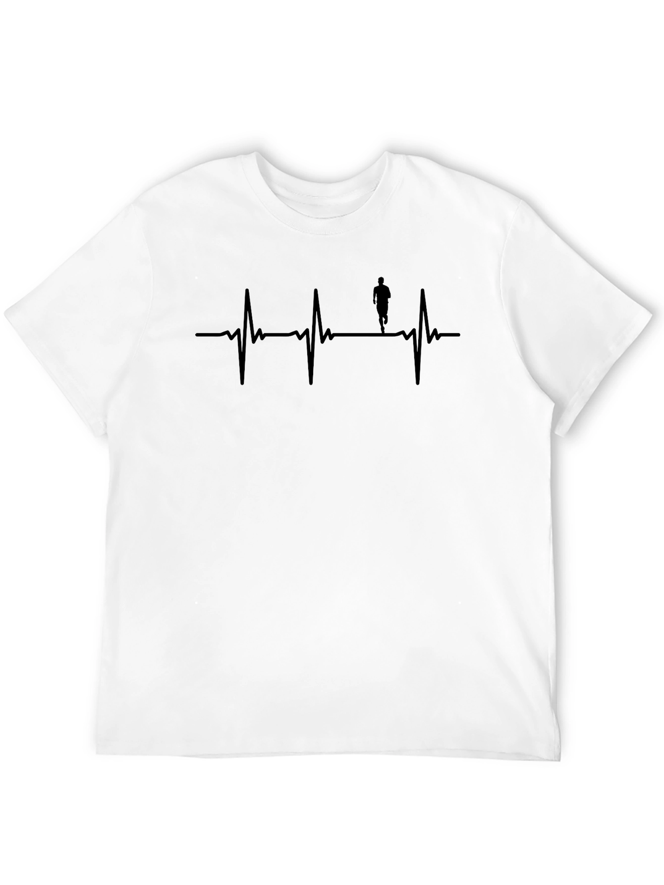 Runner Heartbeat T-Shirt - Black Athletic Tee