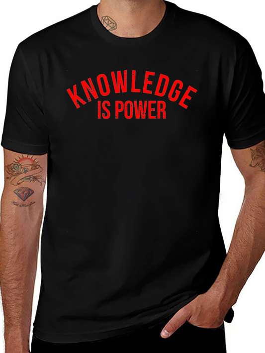 Knowledge Is Power Black Graphic T-Shirt