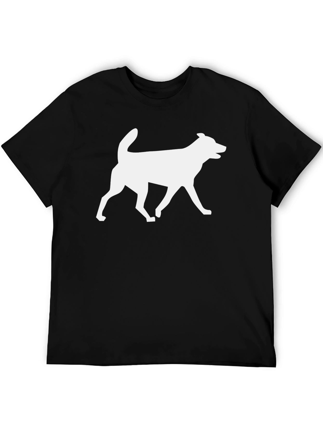 Dog Silhouette Graphic Tee - Black Cotton Blend