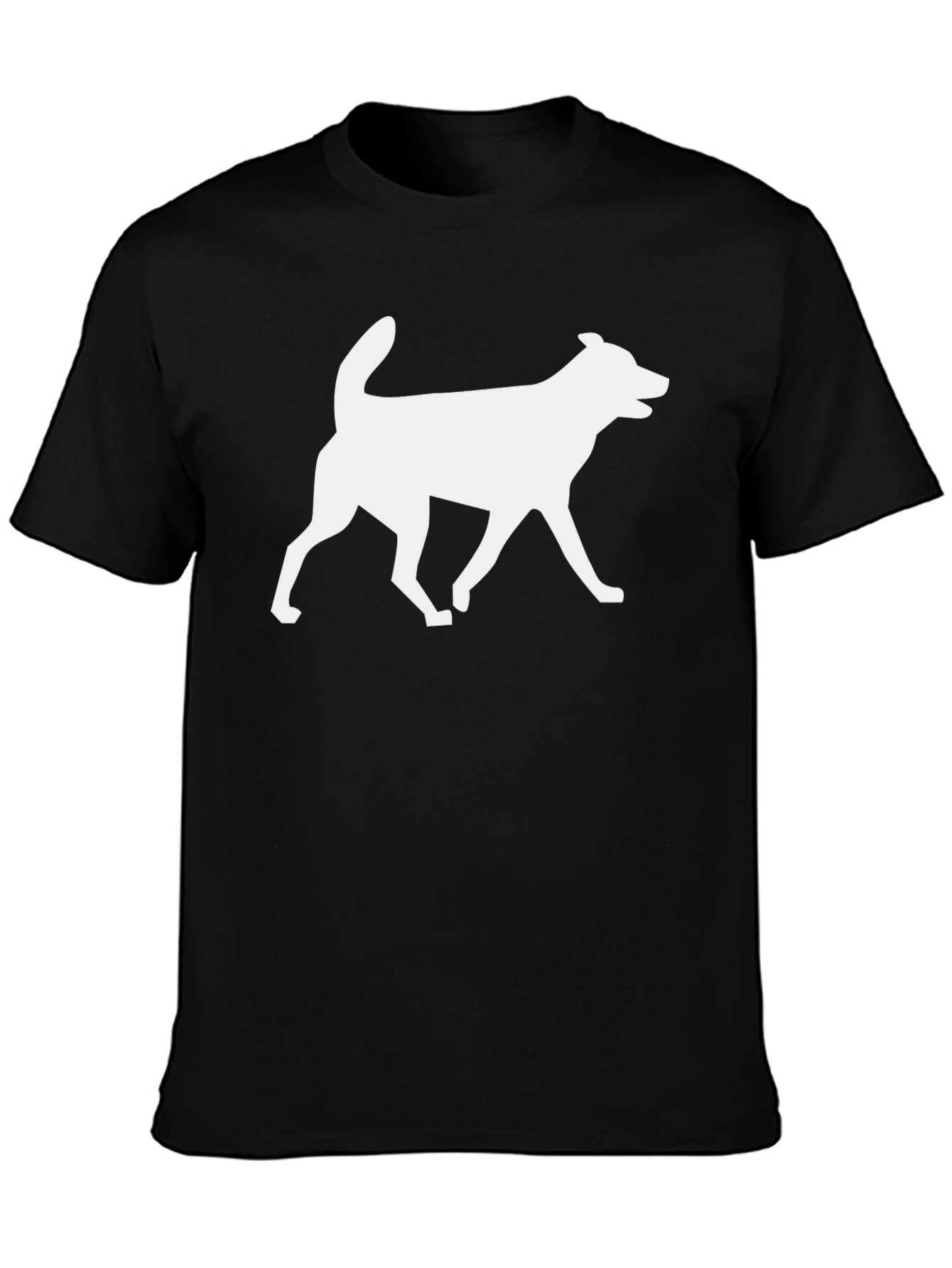 Dog Silhouette Graphic Tee - Black Cotton Blend