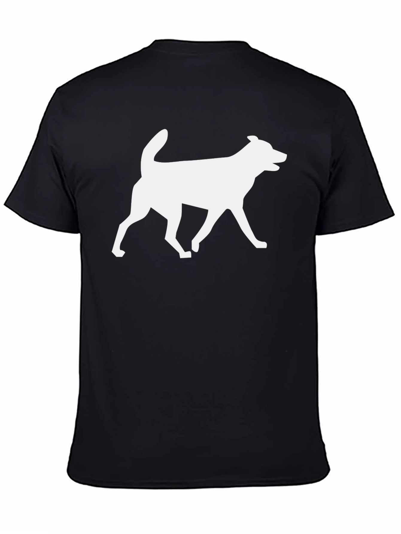 Dog Silhouette Graphic Tee - Black Cotton Blend