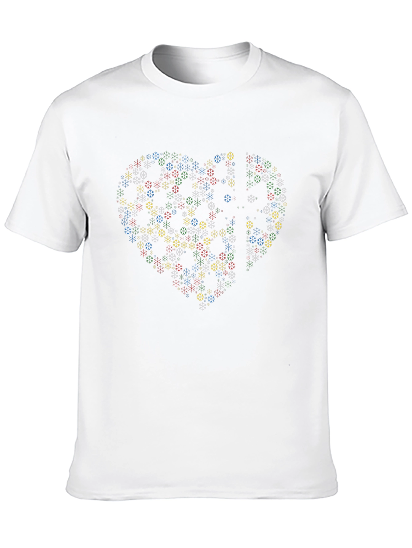 Heart Snowflake Graphic Tee - Modern Black T-Shirt