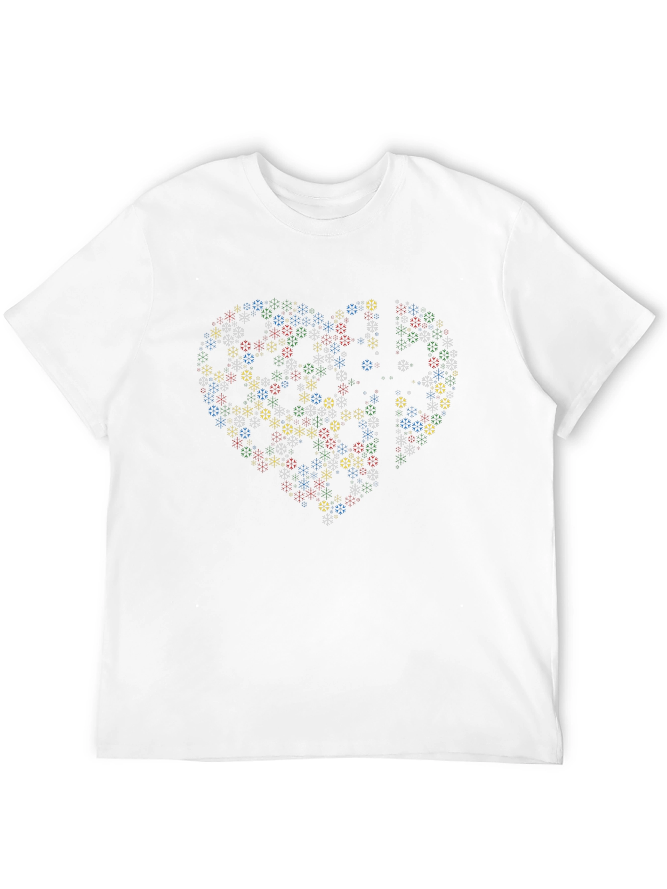 Heart Snowflake Graphic Tee - Modern Black T-Shirt