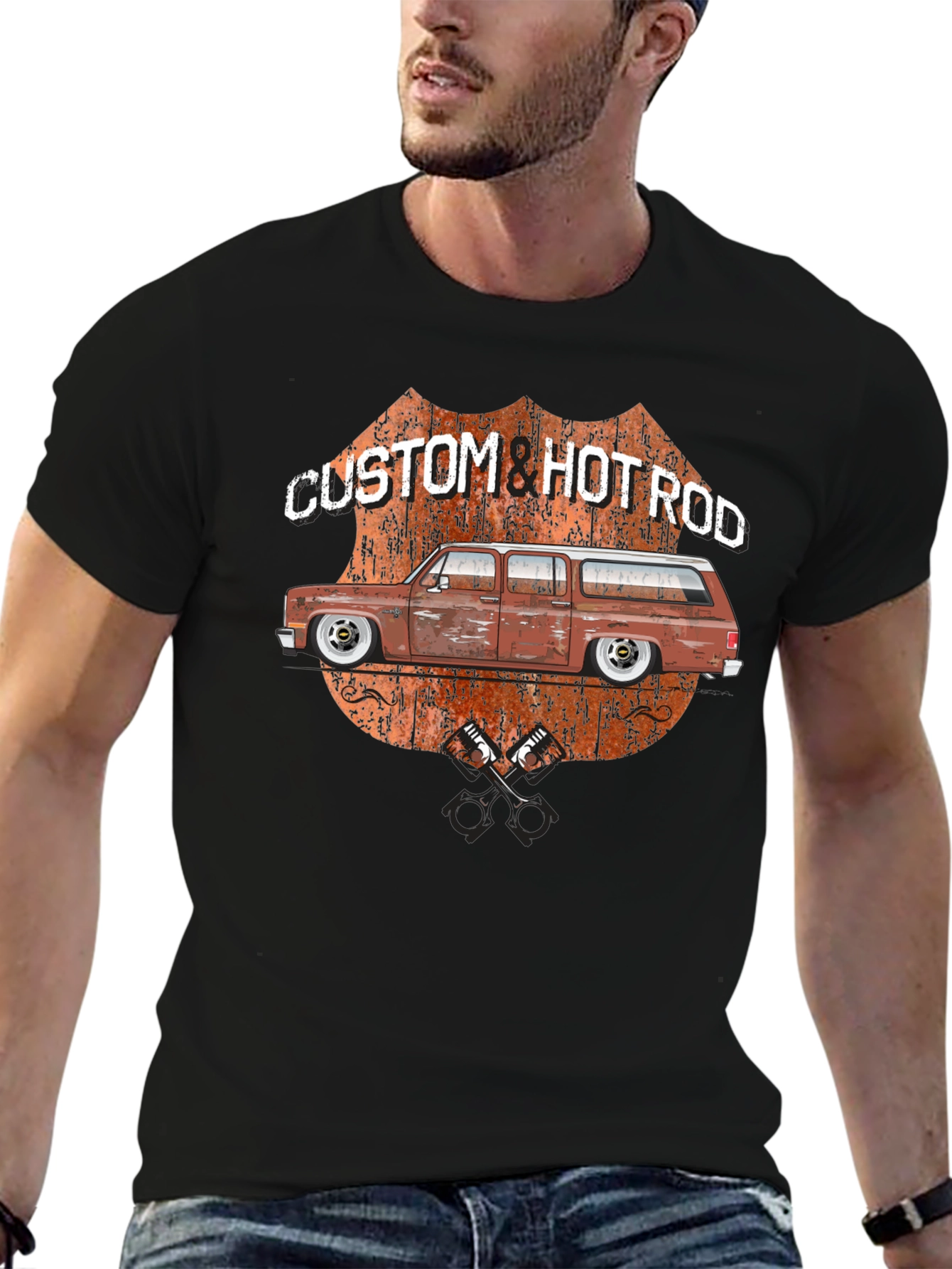 Custom & Hotrod Black Graphic T-Shirt