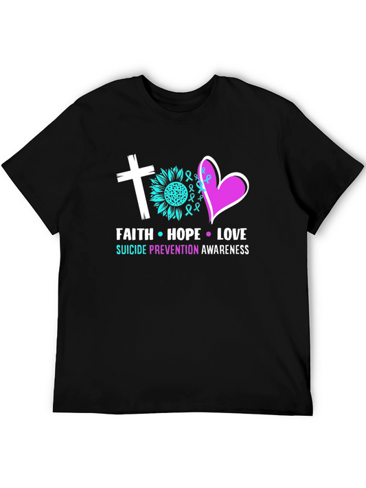 Faith Hope Love Suicide Prevention Awareness T-Shirt